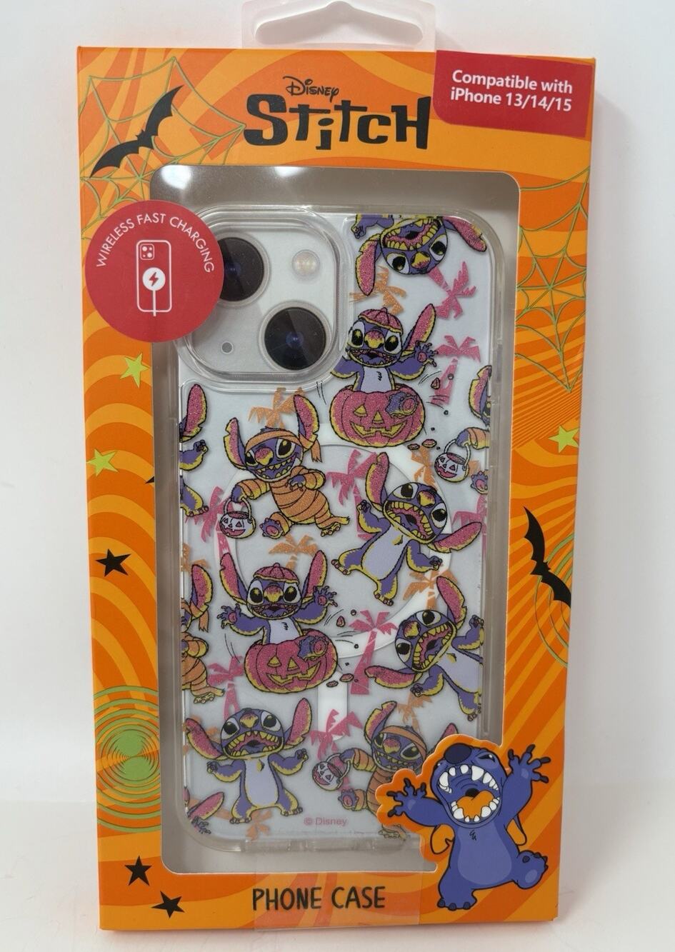 Disney Stitch Halloween iPhone 13 / 14 / 15 Case Skinny Dip Glitter Mummy NIB